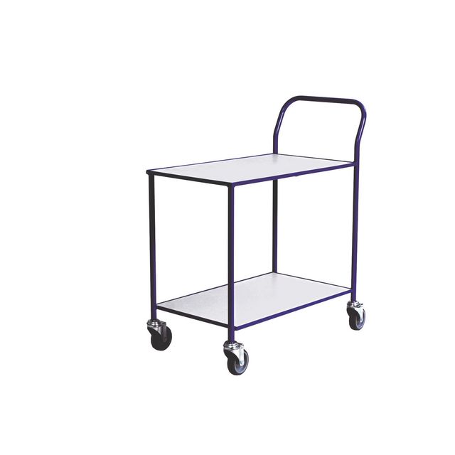 Bordsvagn 2 hyllplan blå/vit