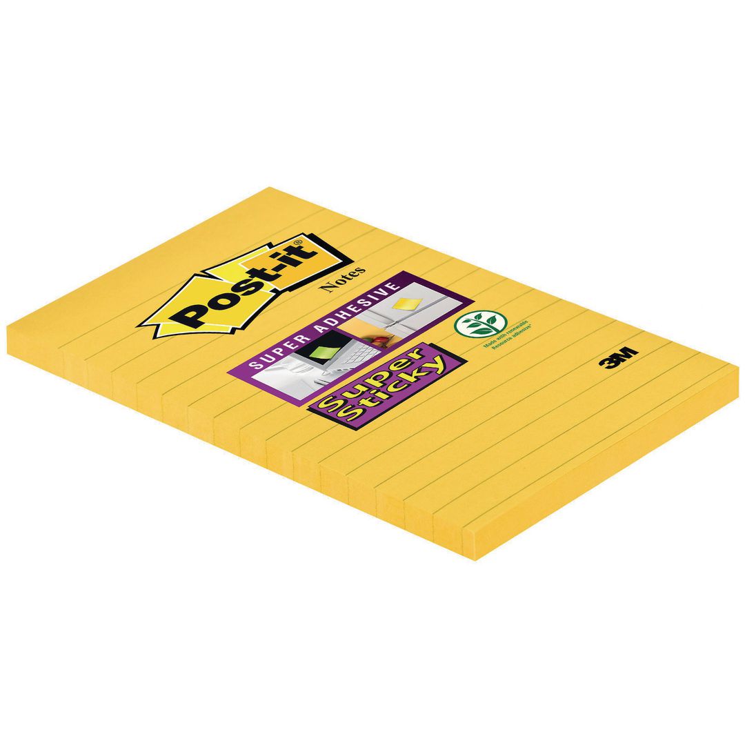 Notes Post-It SS linj.102x152mm gul (6 pack)
