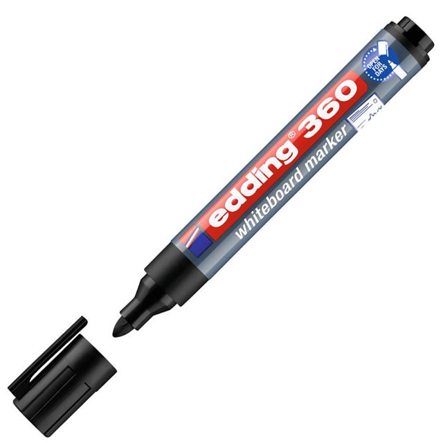 Whiteboardpenna Edding 360 svart (10 pack)