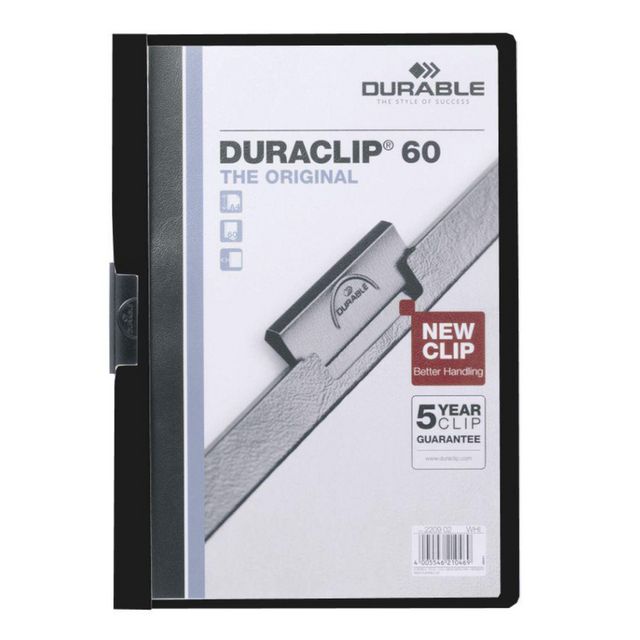 Klämmapp Duraclip 2209 A4 6mm svart (25 pack)