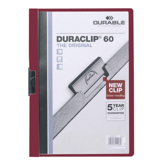 Klämmapp Duraclip 2209 A4 6mm röd (25 pack)