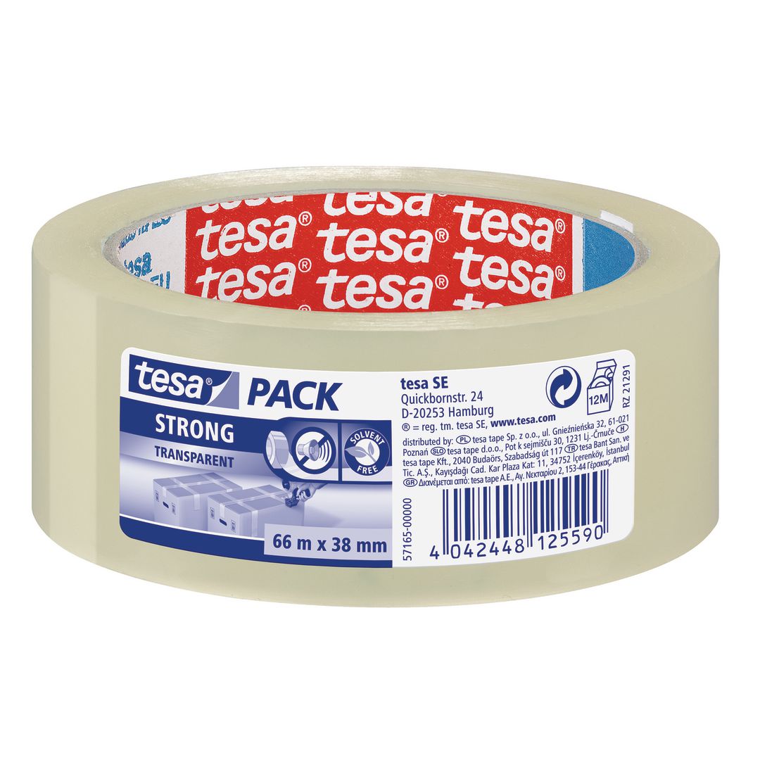 Packtejp TESA Strong 38mmx66m klar (8 pack)