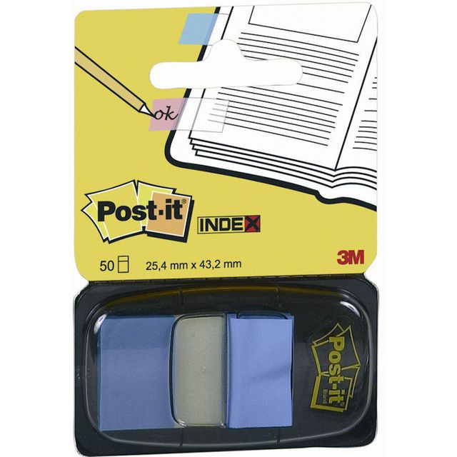 Index POST-IT 25,4x43,2mm kornblå 50/fp (12 pack)