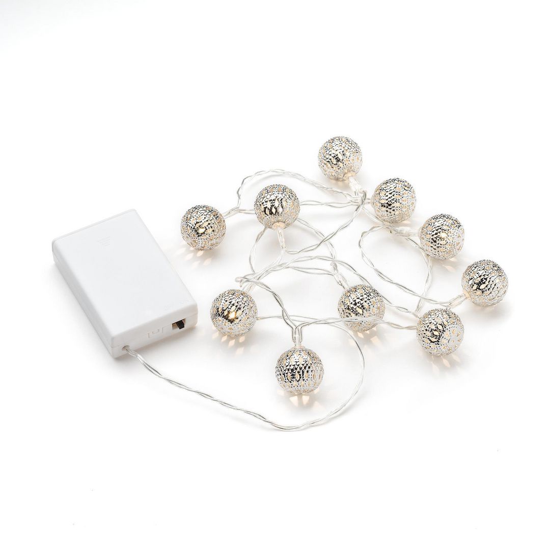 Ljusslinga 10 varmvit LED silver 0,9m