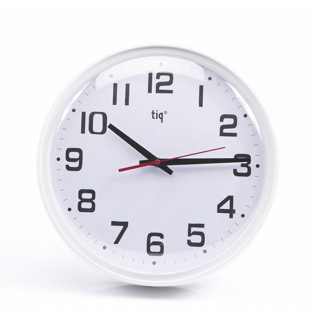 Väggur TIQ med plastlins Ø35cm vit