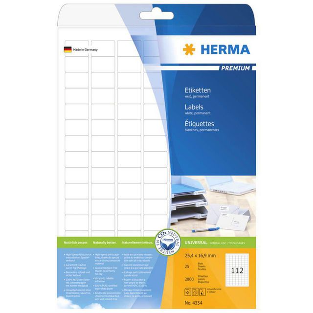 Etikett HERMA Premium 25,4x16,9mm2800/fp