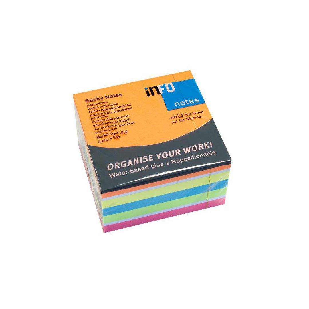 Notes INFO NOTES kub 75x75mm brilliant (12 pack)