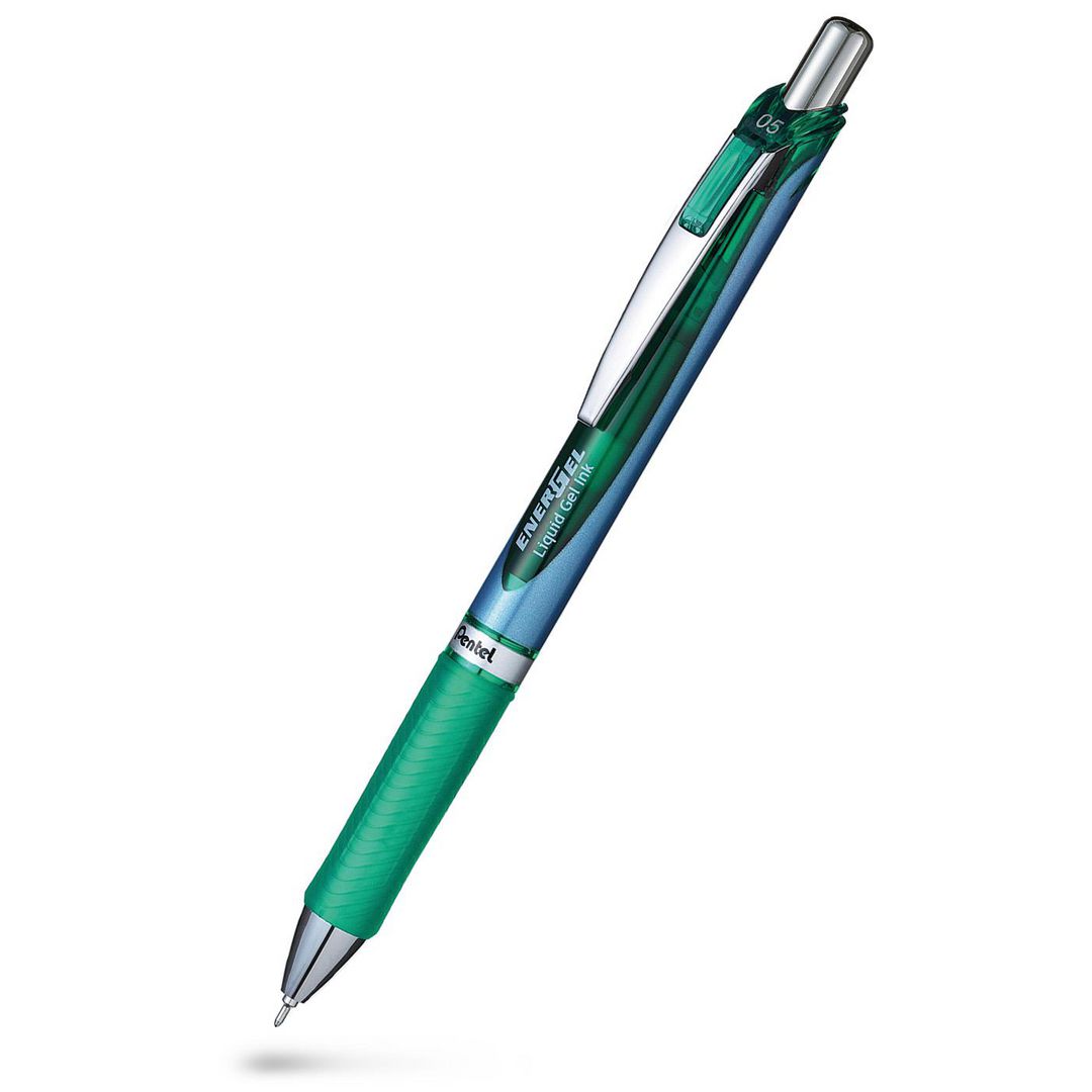 Gelpenna Pentel EnerGel needle 0,5 grön (12 pack)
