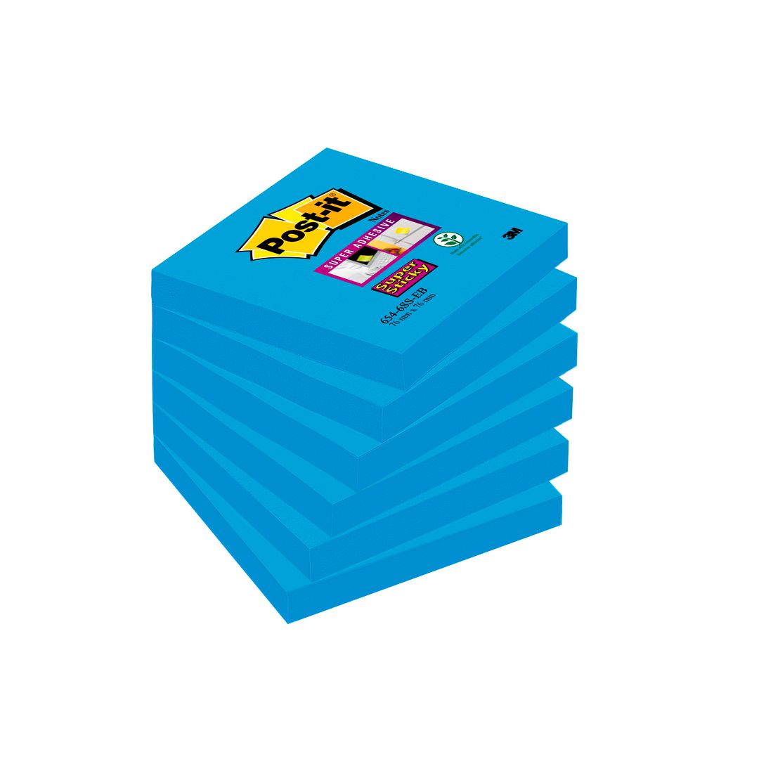 Notes POST-IT SS 76x76mm blå (6 pack)