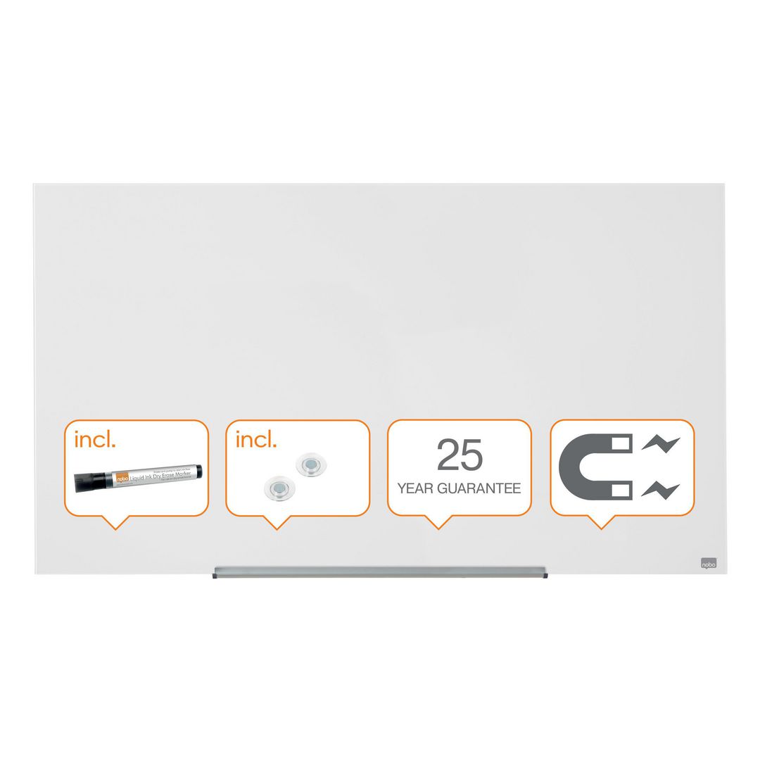Glastavla NOBO 57' Widescreen vit