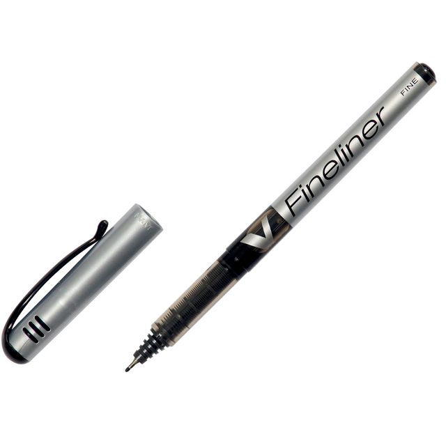 Fineliner Pilot V svart fine (12 pack)
