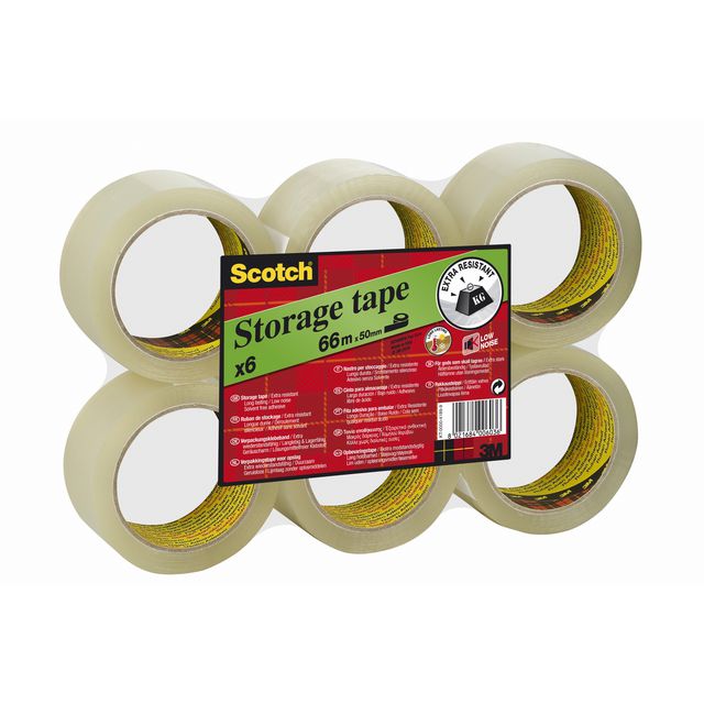 Packtejp SCOTCH PPex tjock 38mmx66m klar (6 pack)