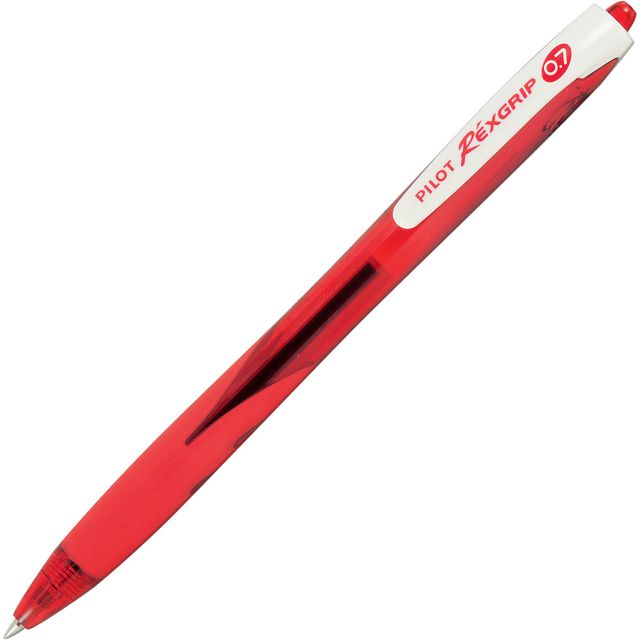 Kulpenna PILOT RexGrip fine 0,7 röd (10 pack)