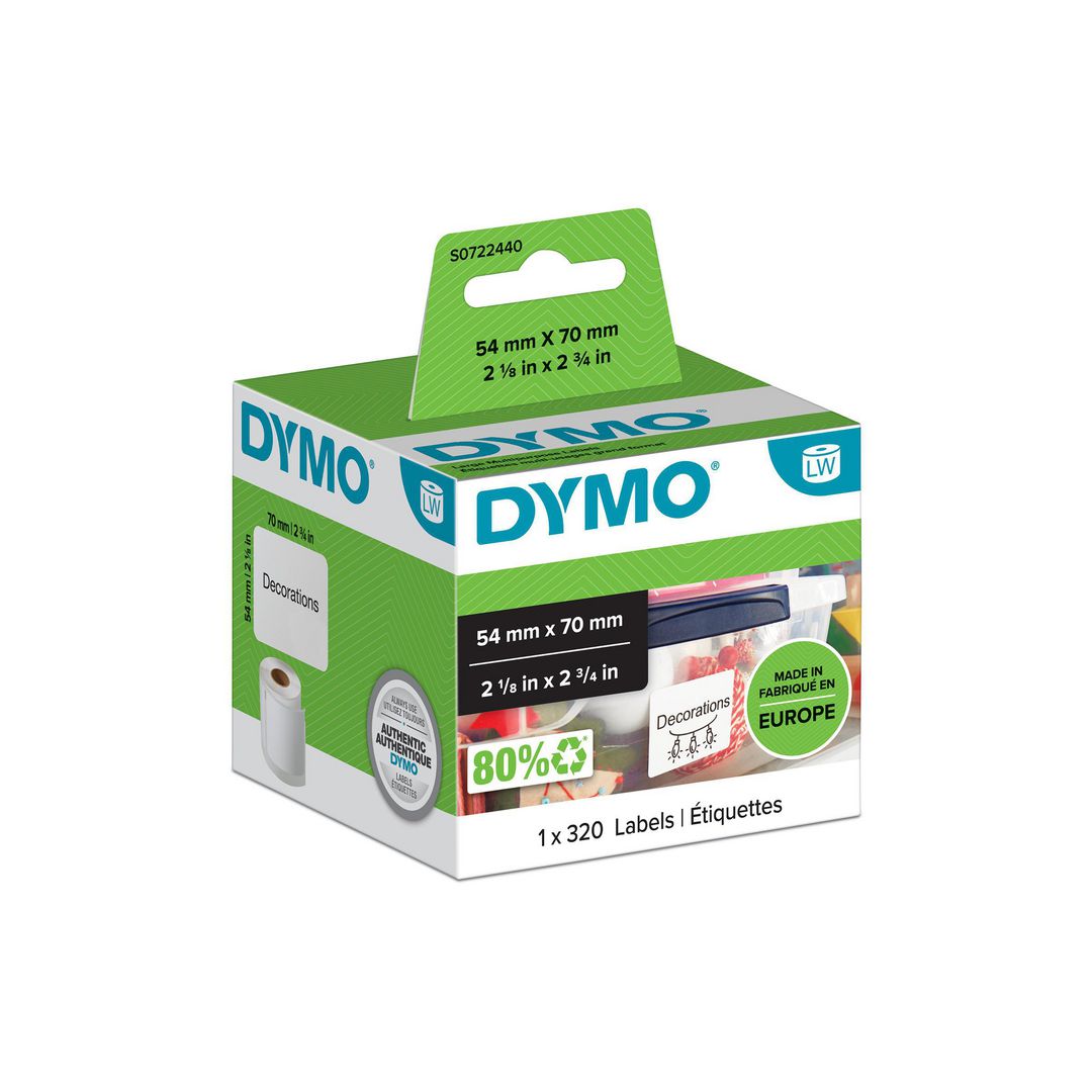 Etikett Dymo LW 54x70mm 320/fp