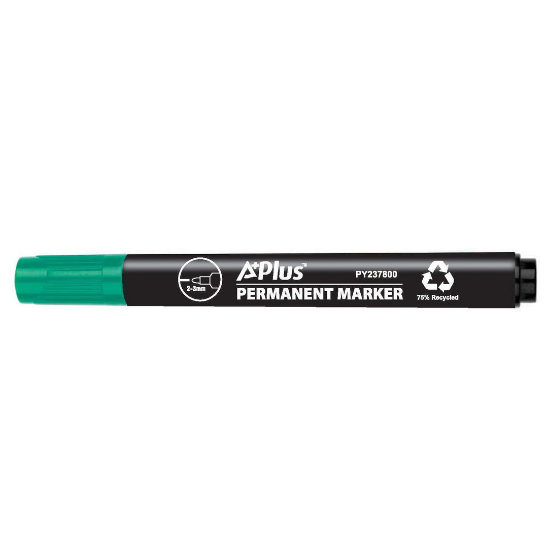 Märkpenna A Plus eco rund 1-3mm grön (10 pack)