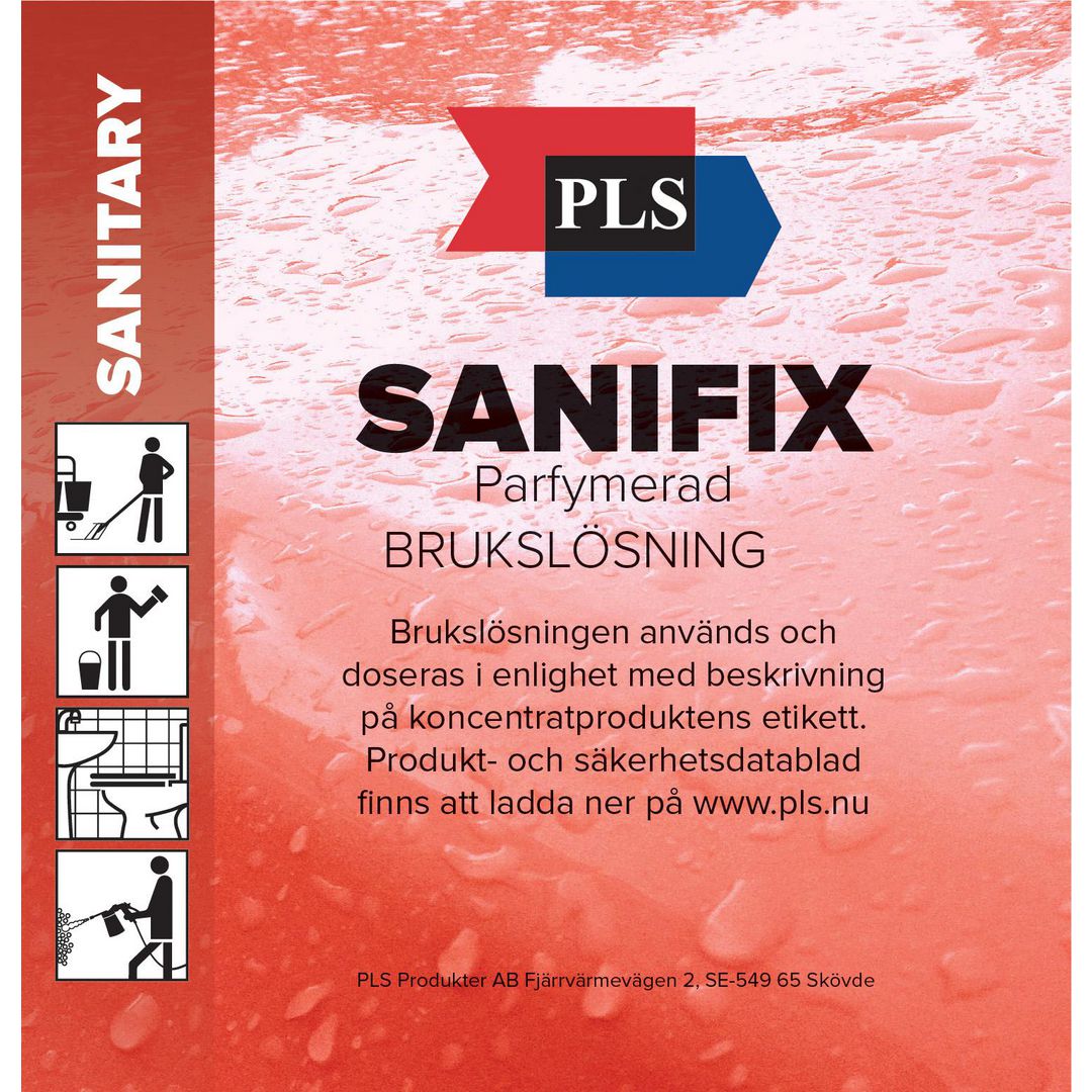 Etikett PLS Brukslösning Sanifix 100/rl