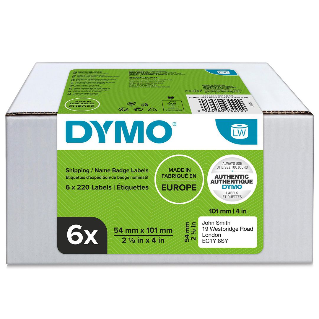 Etikett Dymo LW 54x101mm 6rl/fp