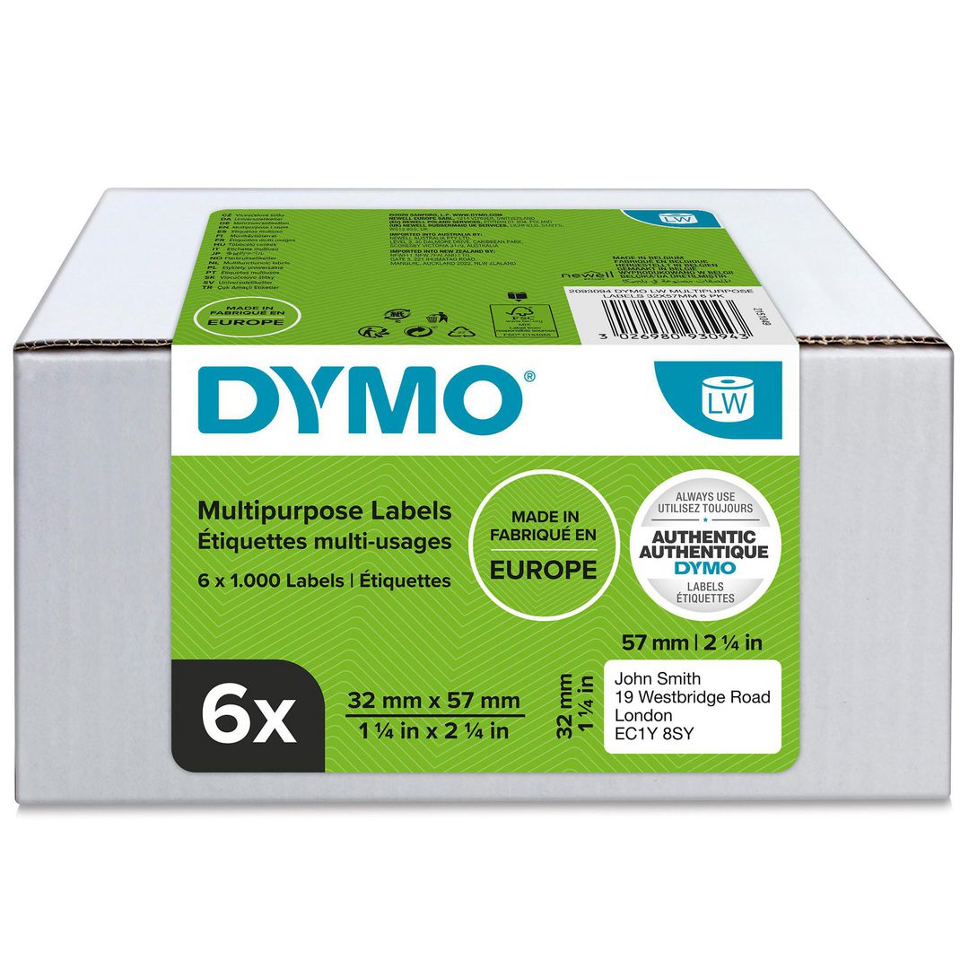 Etikett Dymo LW 32x57mm 6rl/fp