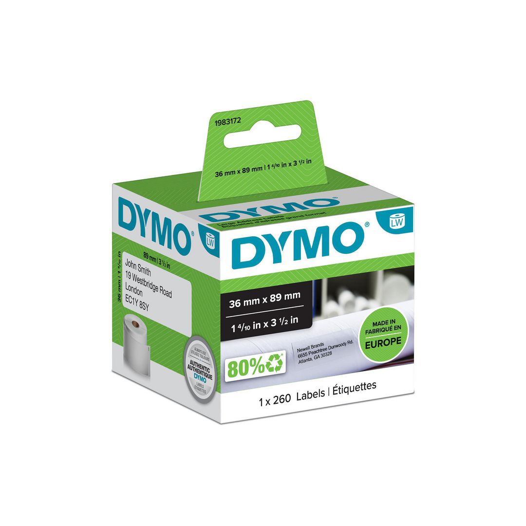 Etikett Dymo LW 36x89mm 260/fp