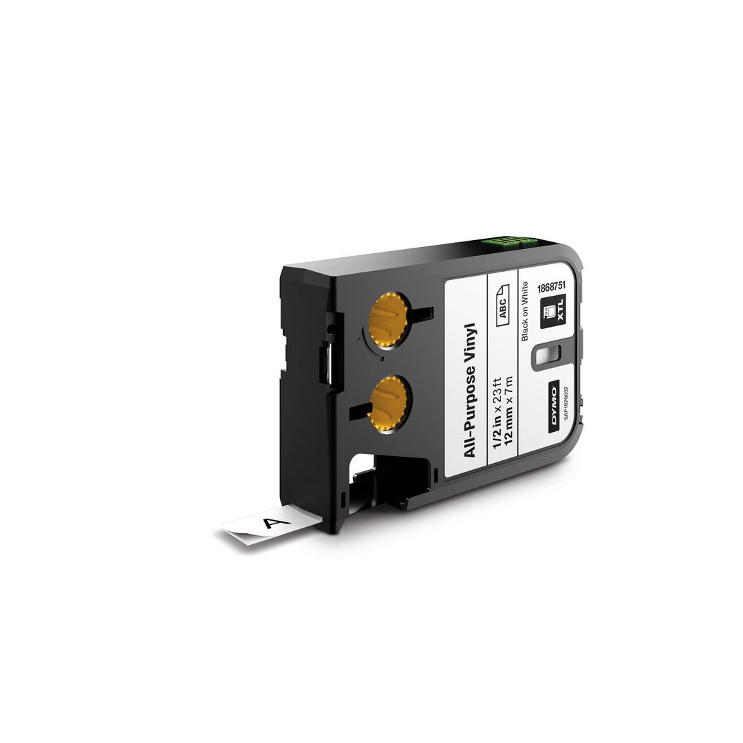 Tape DYMO XTL 12mm sva på vit 7m 1868751