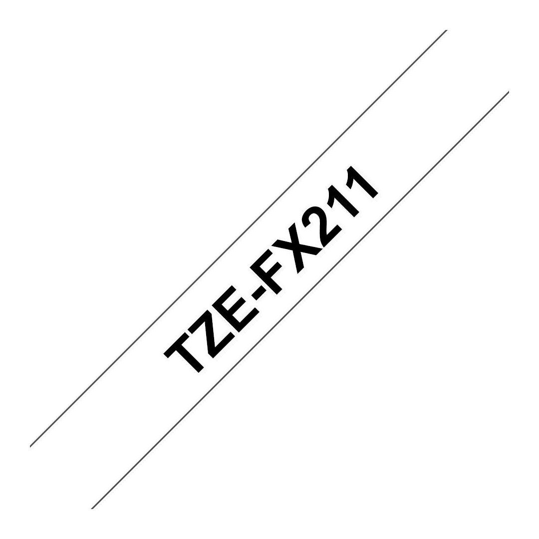 Tape Brother TZEFX211 6mm svart på vit