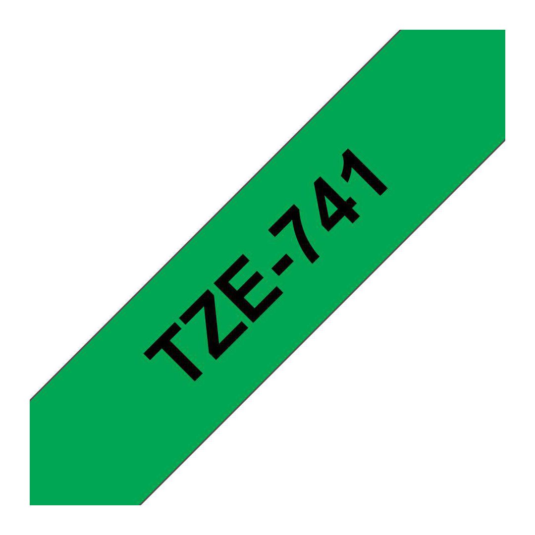 Tape Brother TZE741 18mm svart på grön