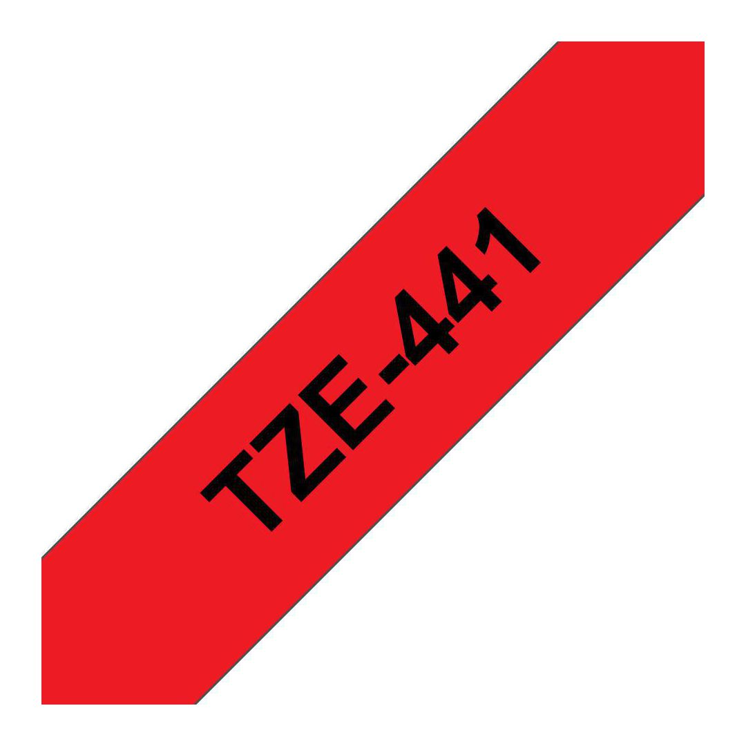 Tape Brother TZE441 18mm svart på röd