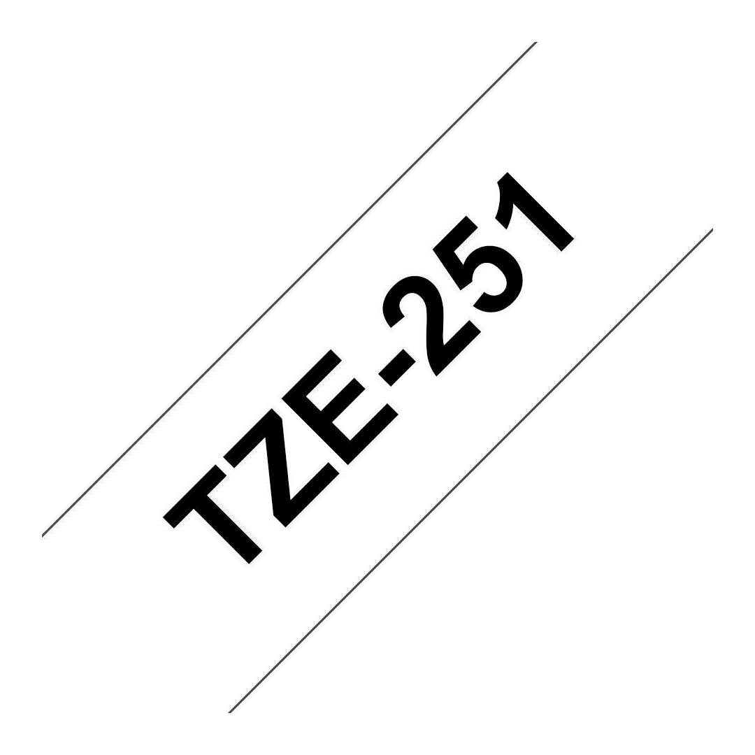 Tape Brother TZE251 24mm svart på vit