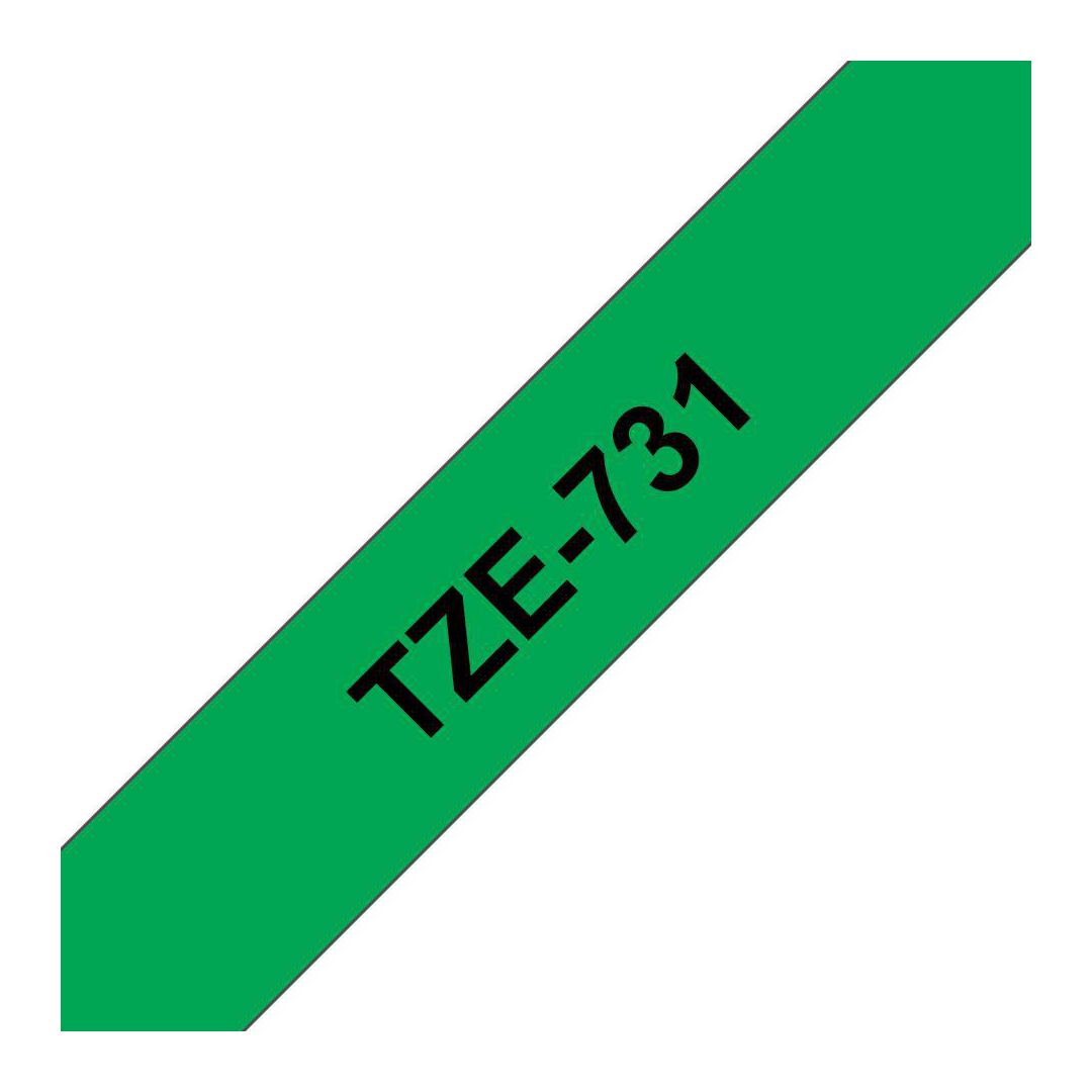 Tape Brother TZE731 12mm svart på grön