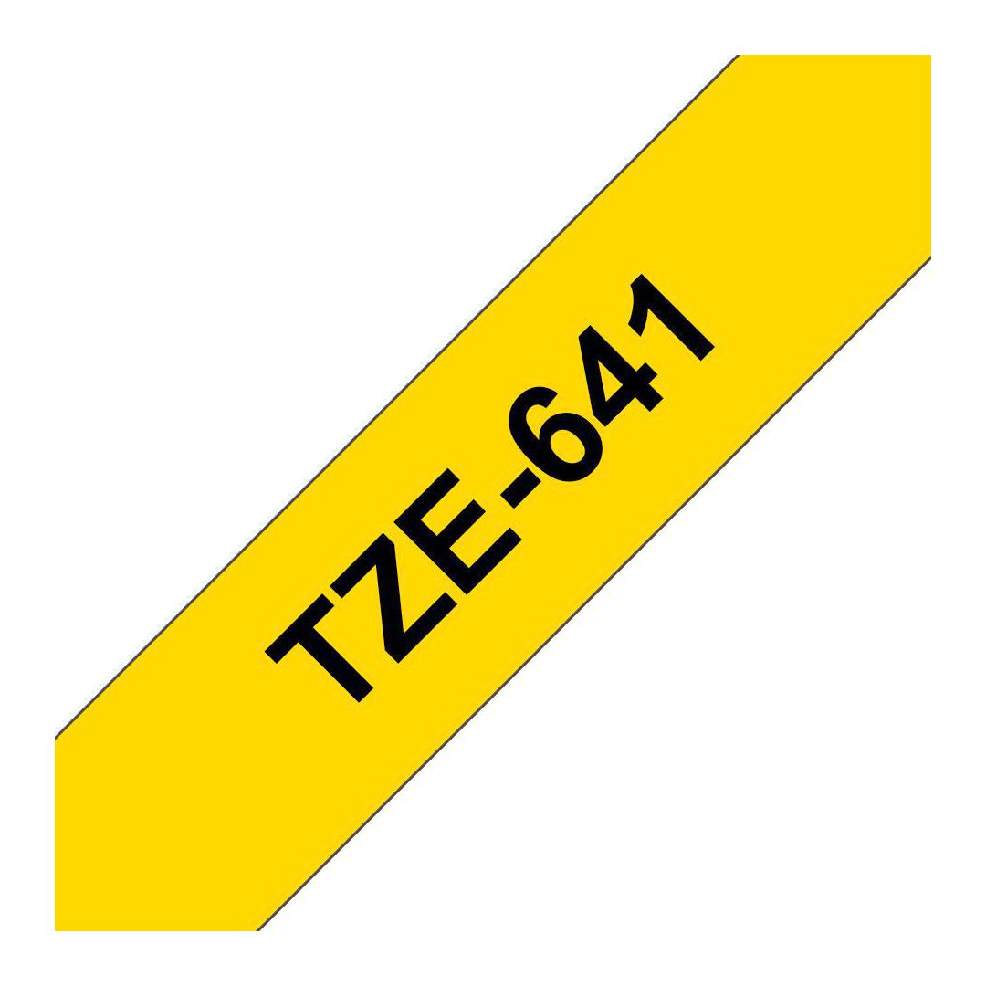 Tape Brother TZE641 18mm svart på gul