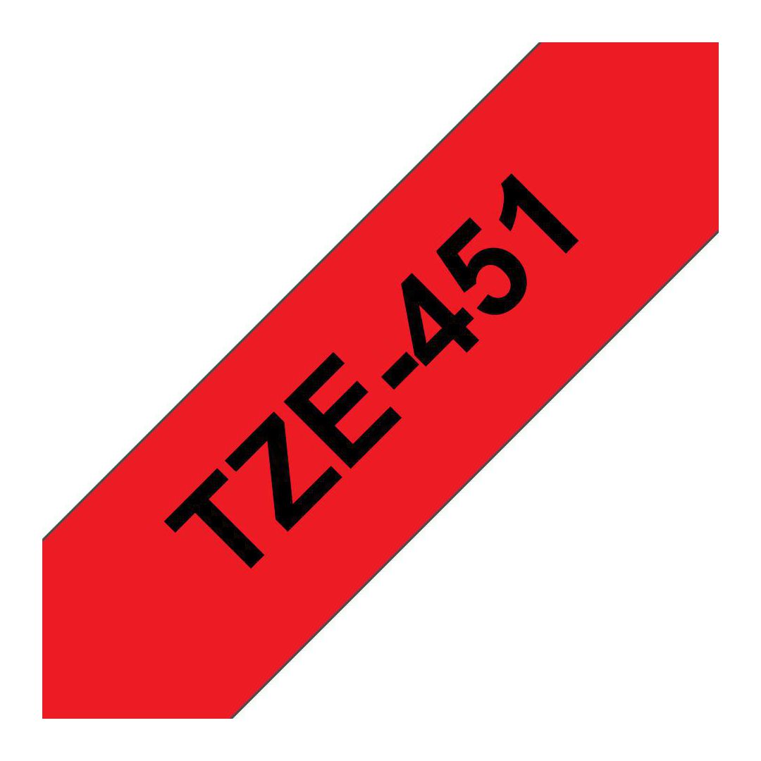 Tape Brother TZE451 24mm svart på röd