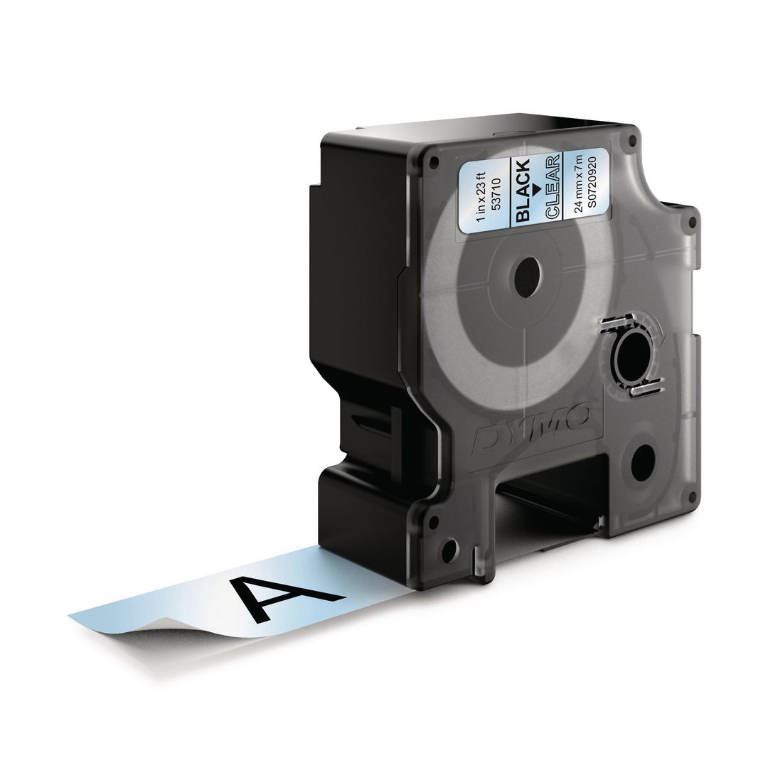 Tape Dymo D1 24mm svart på klar