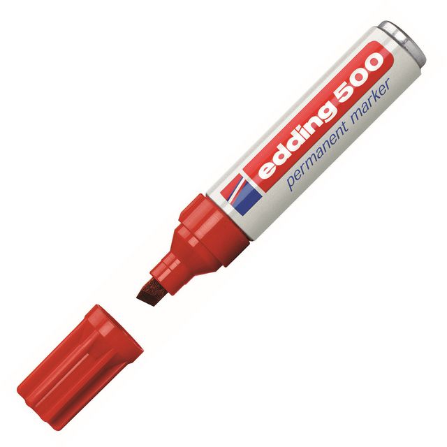 Märkpenna Edding permanent 500 röd (10 pack)