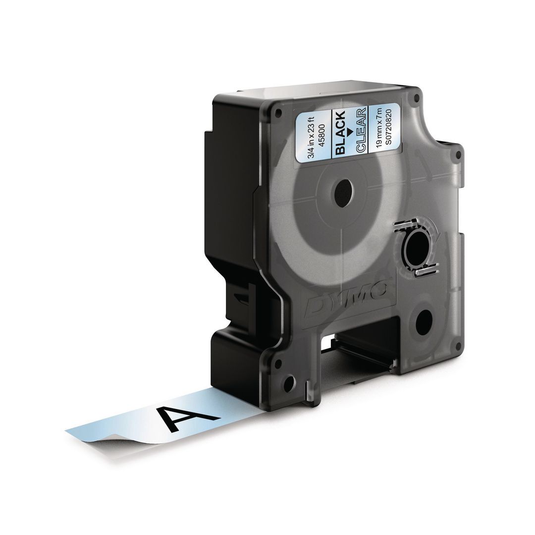 Tape Dymo D1 19mm svart på klar