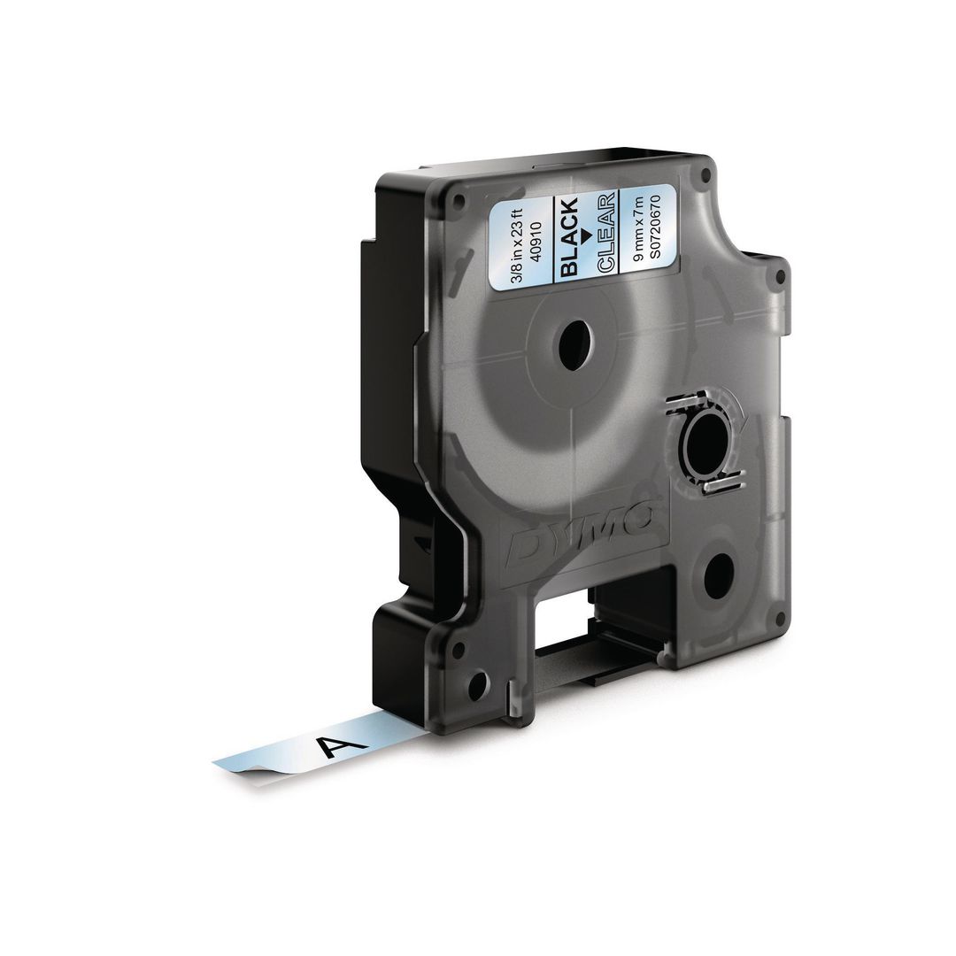 Tape Dymo D1 9mm svart på klar