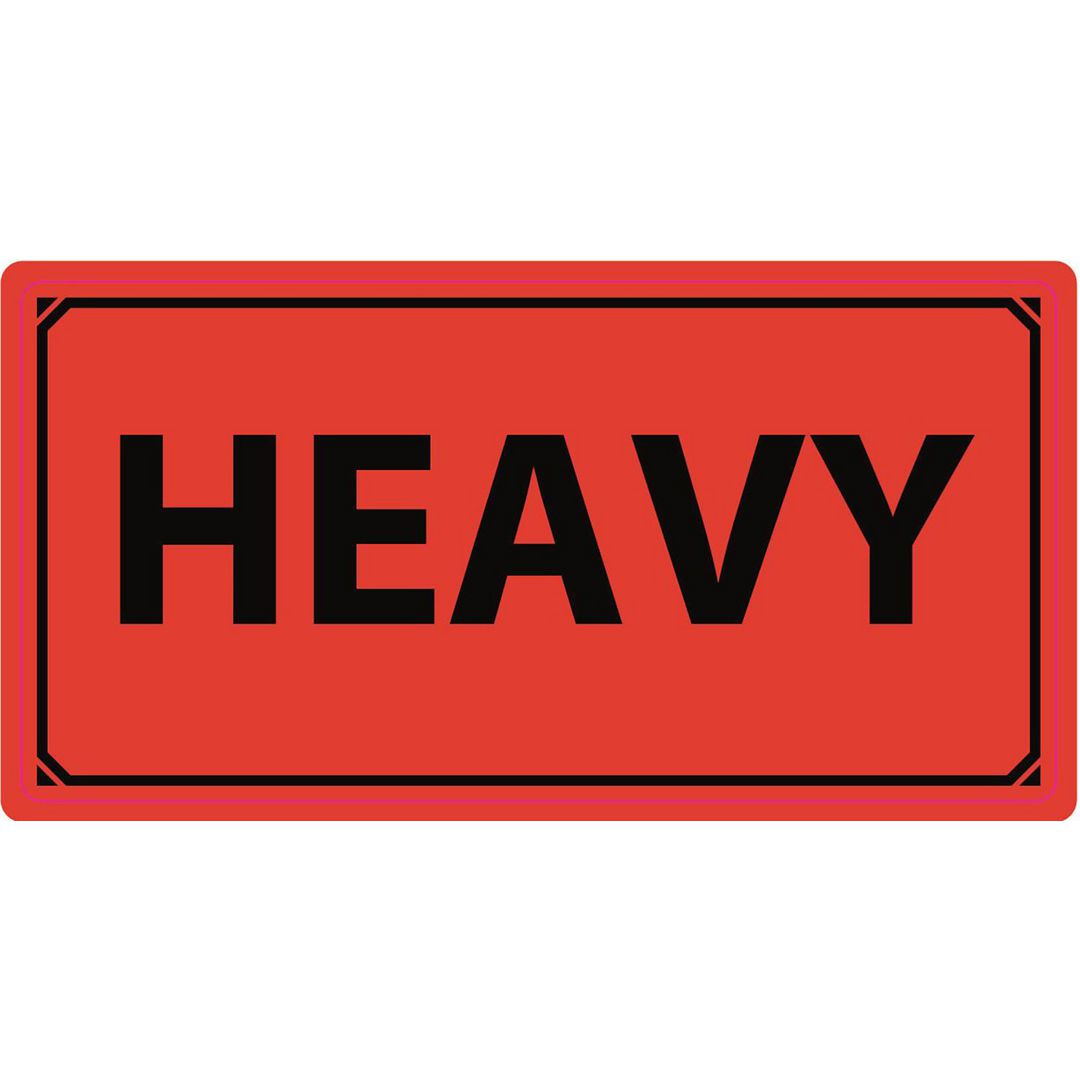 Varningsetikett Heavy 1000/rl