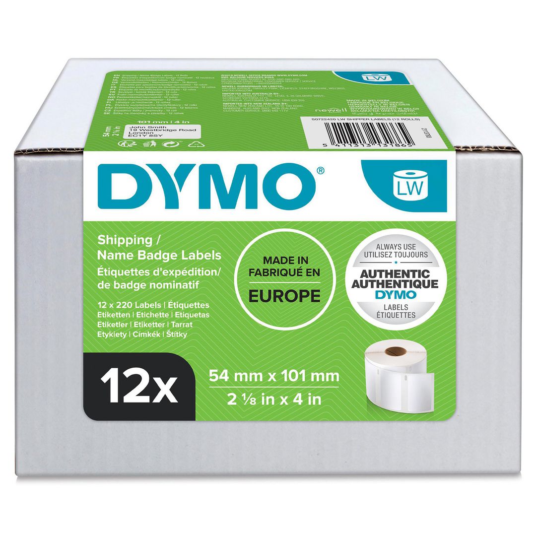 Etikett Dymo LW 54x101mm 12rl/fp