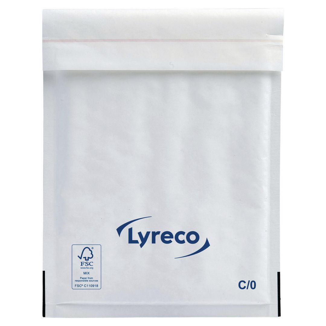 Bubbelpåse LYRECO 150x210mm vit 100/fp