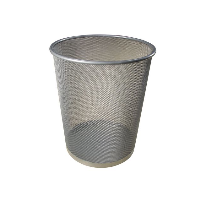 Papperskorg trådmetall 18L silver