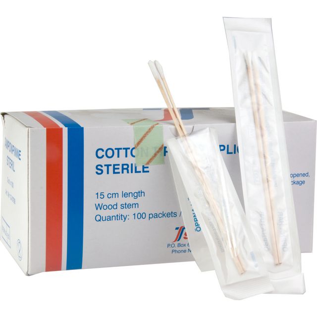 Tamponpinne steril 150mm 2x100/fp