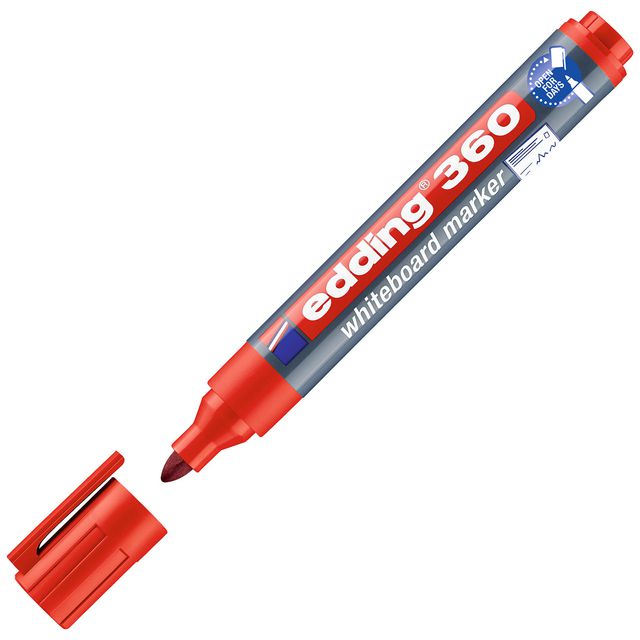 Whiteboardpenna Edding 360 röd (10 pack)