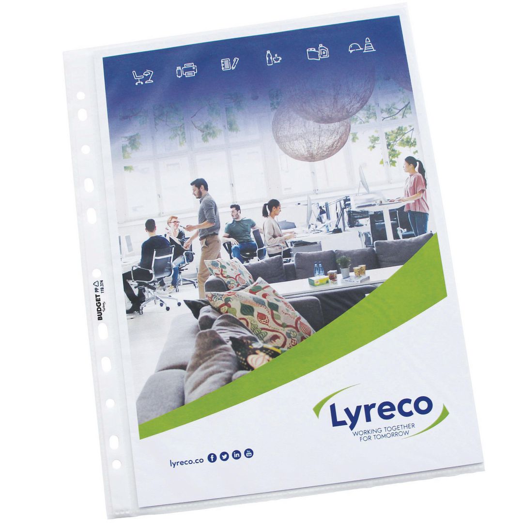 Plastficka LYRECO A4 0,055 präg 100/fp