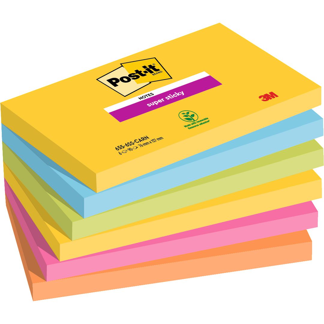 Notes POST-IT SS Carnival 76x127mm 6/fp
