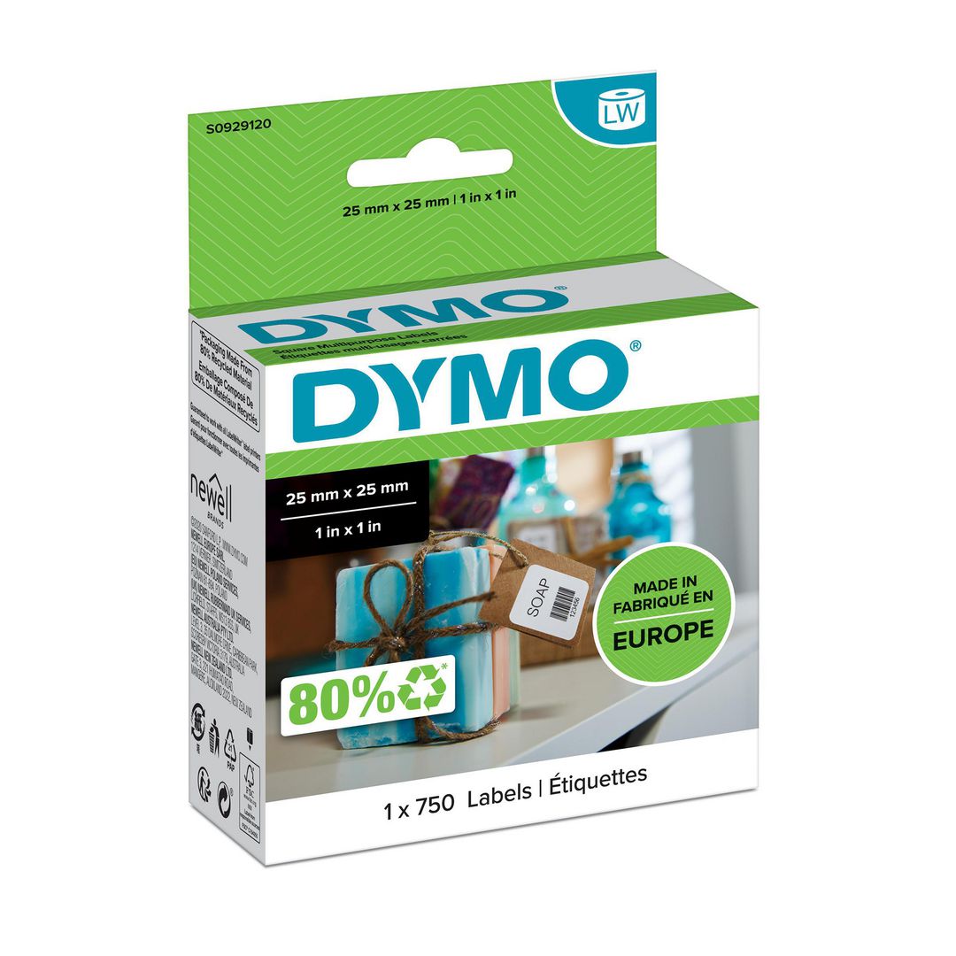 Etikett Dymo LW 25x25mm 750/fp