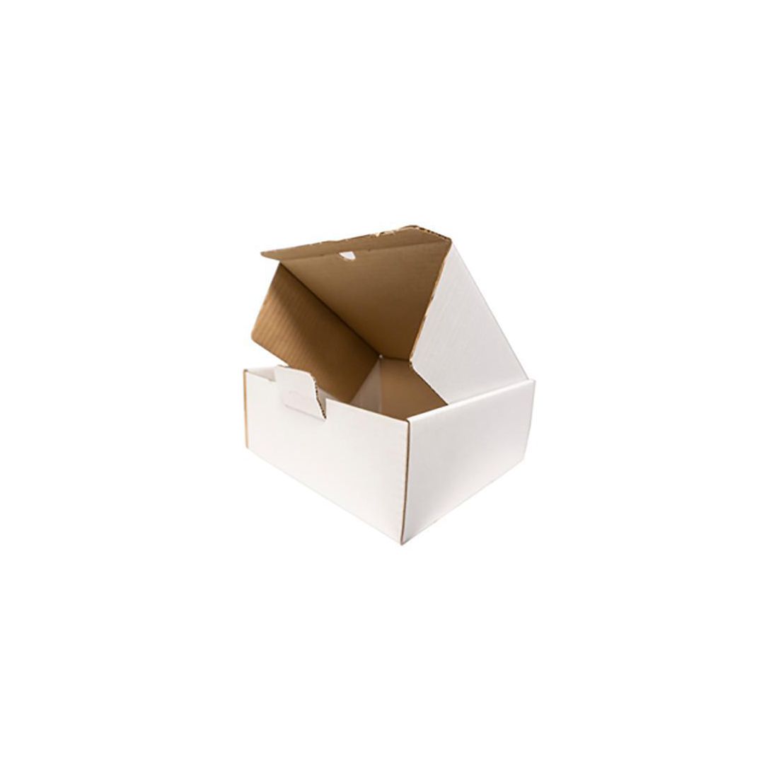 Självlåsande låda 210x210x90mm vit ES39 (50 pack)