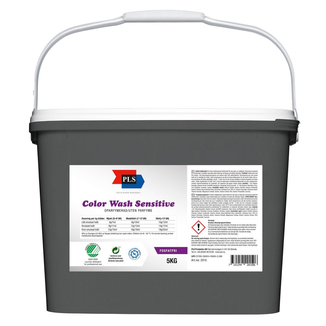 Tvättmedel PLS Color Wash Sensitive 5kg