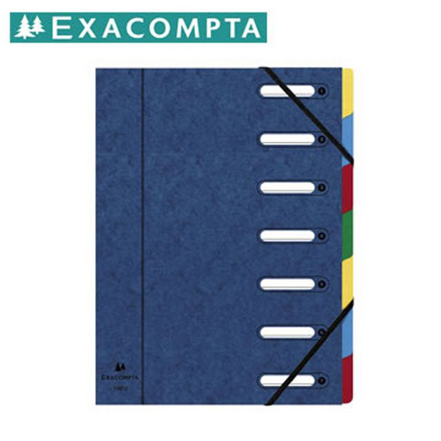 Sorteringsmapp EXACOMPTA 7-flik blå
