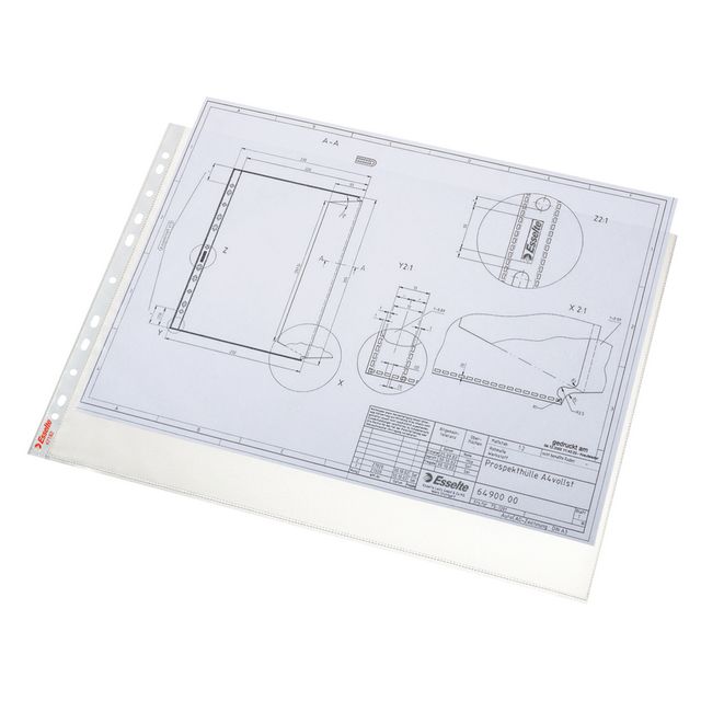 Plastficka ESSELTE A3L prägl 0,08mm50/fp