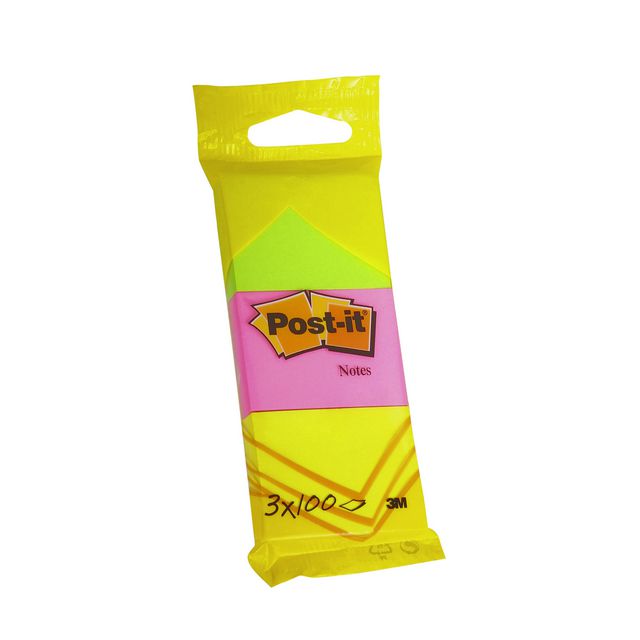 Notes POST-IT 38x51mm neon 3/fp