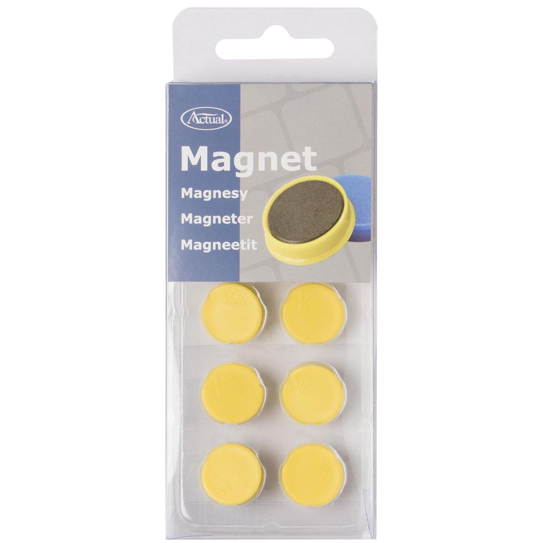 Magnetknappar Actual 16mm gul 10/fp